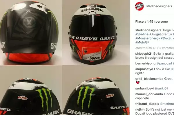 Svelato il casco di Jorge Lorenzo