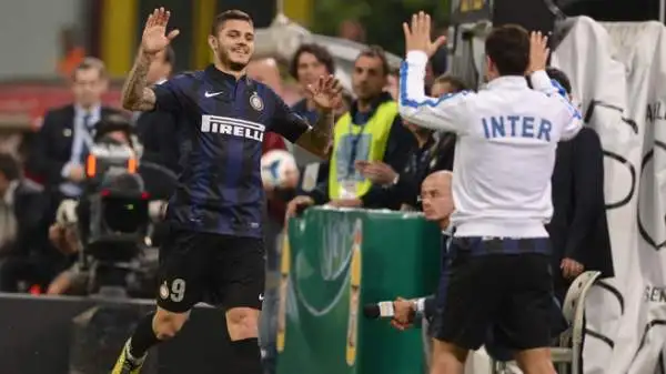Stessa esultanza per Icardi che ha completato la rimonta nerazzurra.