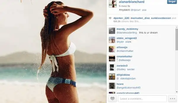 Campionessa del surf (vanta 16 titoli mondiali) e non solo. Ha la sua linea di bikini, un reality show personale e tanti servizi fotografici all'attivo. Gli utenti di Instagram sono pazzi di lei.