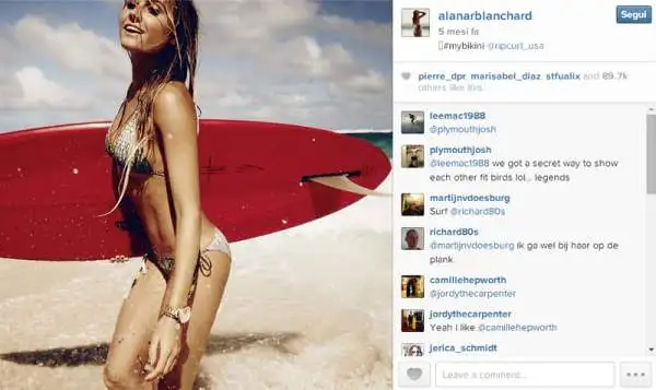 Campionessa del surf (vanta 16 titoli mondiali) e non solo. Ha la sua linea di bikini, un reality show personale e tanti servizi fotografici all'attivo. Gli utenti di Instagram sono pazzi di lei.