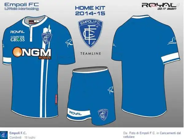 Un disegno della nuova maglia dell'Empoli.