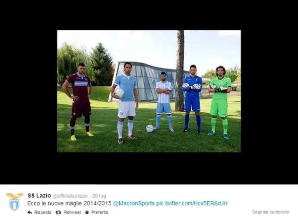 Più particolari le scelte per le divise da trasferta, dove c'è anche una maglia bordeaux, omaggio al West Ham United, con cui i tifosi capitolini hanno un antica amicizia.
