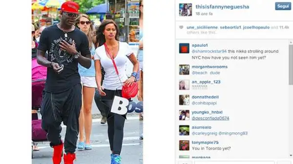 Vacanze americane per 'SuperMario' e la sua Fanny Neguesha, a spasso per la Grande Mela senza dimenticare di aggiornare su Instagram i loro continui spostamenti.