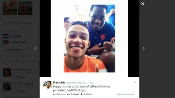 Depay fa gli auguri di buon compleanno (ovviamente "social") a Kluivert.