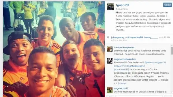 Guarin non sta vivendo un Mondiale da protagonista ma fa spogliatoio, come si suol dire, in una Colombia che pare molto affiatata.