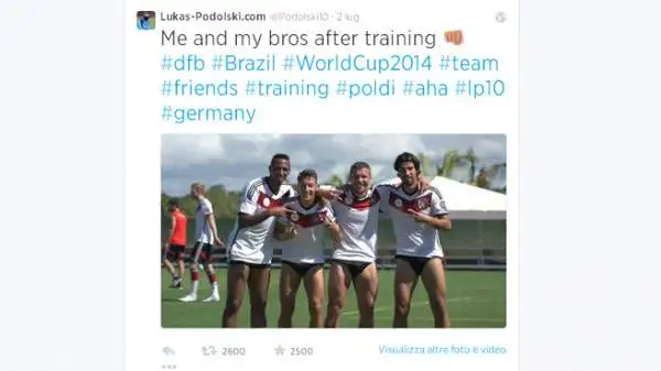 Podolski in compagnia di Khedira, Boateng e Lahm.