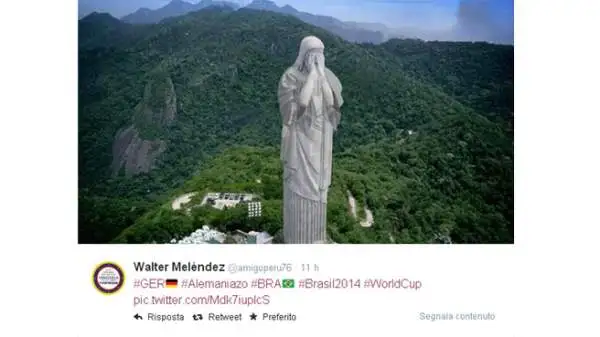 Il Cristo Redentore non ne può più.