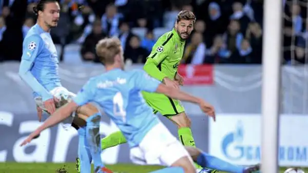 Fase a gironi, 5° giornata: Malmoe-Juventus 0-2. 49' Llorente, 89' Tevez.