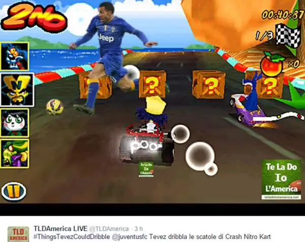 Nel videogioco Crash Team Racing.