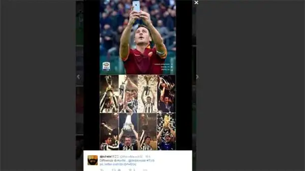 Il selfie di Totti, che si è scattato una foto col cellulare dopo aver segnato il gol del 2-2 nel derby, su Twitter è stato trasformato in divertenti fotomontaggi.