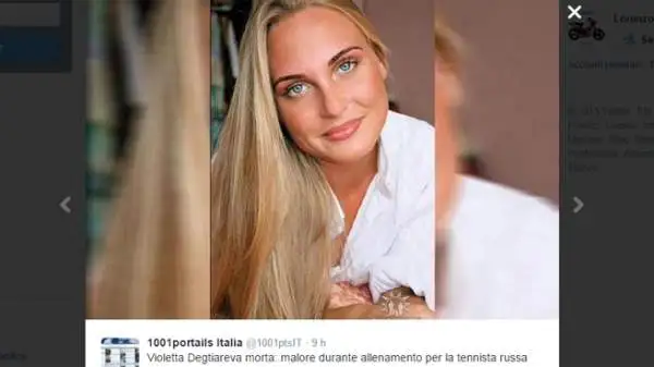 Tragedia in Russia: la tennista Violetta Degtiareva è morta in campo, durante una sessione d'allenamento.