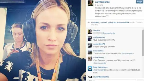Una nuova donna in Formula 1. La Lotus giovedì ha infatti annunciato Carmen Jordá come nuova collaudatrice per la stagione 2015, lo stesso ruolo occupato da Susie Wolff in Williams.
