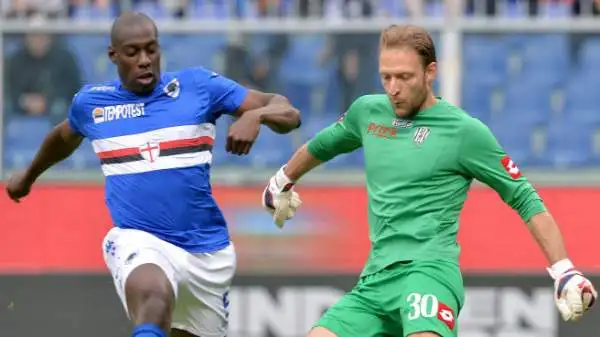 Sampdoria-Cesena 0-0. Okaka 5. Sgomita (fin troppo, vedi manata a Volta), ma non vede proprio la porta.