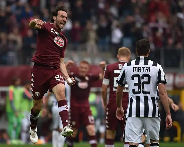 32° giornata: Torino-Juventus 2-1. 35' Pirlo (J), 45' Darmian (T), 57' Quagliarella (T).