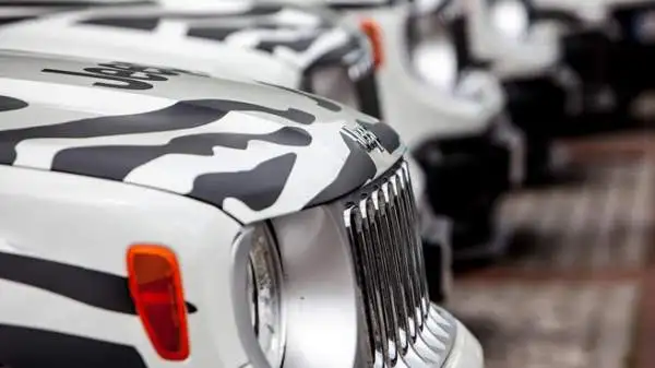 Una speciale Renegade in versione 'zebrata' ha accompagnato quattro tifosi bianconeri verso l'Olympiastadion per la finale di Champions League.