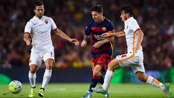 Il Trofeo Gamper va ai blaugrana: Neymar, Messi (protagonista di un battibecco con Yanga-Mbiwa) e Rakitic i marcatori.