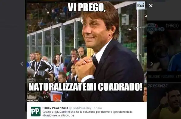 L'immagine del ct della Nazionale con le mani giunte in preghiera prima del rigore di De Rossi ha fatto scatenare il mondo dei social network.