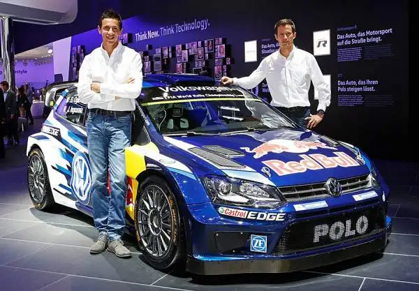 Anche Sebastien Ogier, fresco vincitore del Mondiale Rally con la sua Volkswagen Polo R WRC, ha partecipato al Salone di Francoforte.