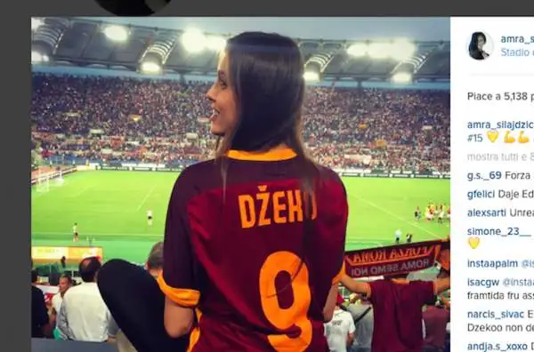 Lei è Amra Silajdzic, la compagna di Edin Dzeko, il nuovo bomber della Roma. 