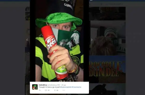 Nell’attesa che la polizia turca faccia il suo dovere coi due tifosi (?) del Fenerbahce che hanno minacciato quelli del Celtic brandendo un coltello, ecco l’ironica risposta dei biancoverdi.