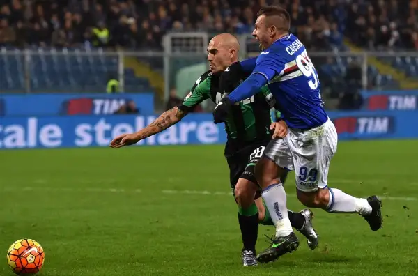 Sassuolo-Sampdoria 3-1. Cassano 5,5. E' tra i meno peggio della squadra di Montella. Resta in campo 90' e cerca sempre la giocata.