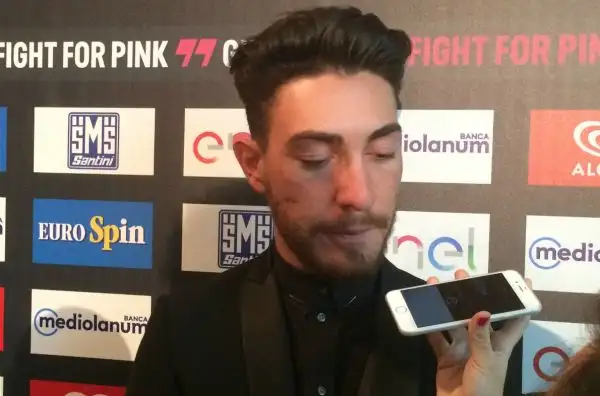 Il ciclista brianzolo Giacomo Nizzolo, velocista della Trek-Segafredo e vincitore 2015 della maglia rossa (classifica a punti).