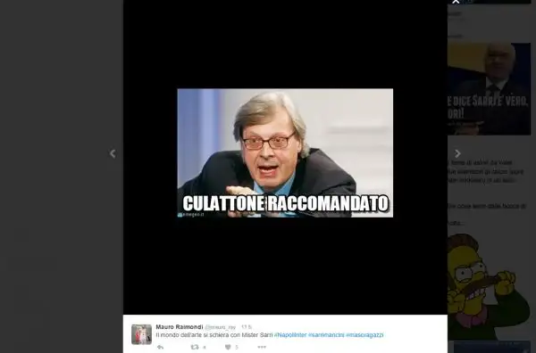 Dopo quanto successo nell'immediato post Napoli-Inter, con la lite tra Mancini e Sarri, sui social sono divertenti virali i fotomontaggi sulla vicenda.