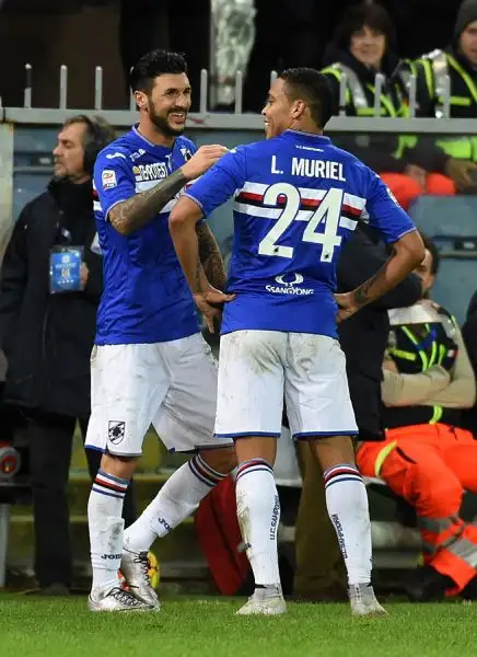 Sampdoria beffata a Marassi: in vantaggio con Muriel vine subito raggiunta da Belotti, si riporta avanti con Soriano ma il Torino trova il 2-2 al 94' ancora grazie a Belotti.