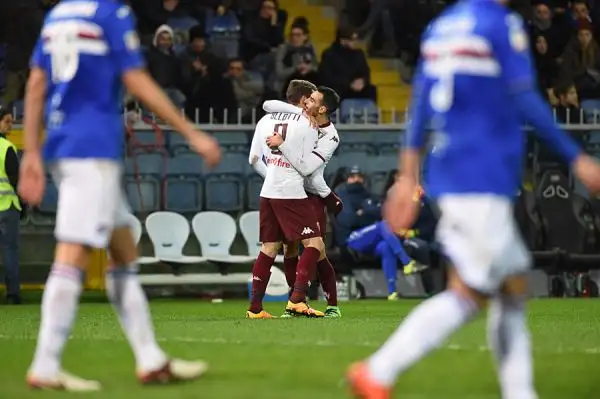Sampdoria beffata a Marassi: in vantaggio con Muriel vine subito raggiunta da Belotti, si riporta avanti con Soriano ma il Torino trova il 2-2 al 94' ancora grazie a Belotti.