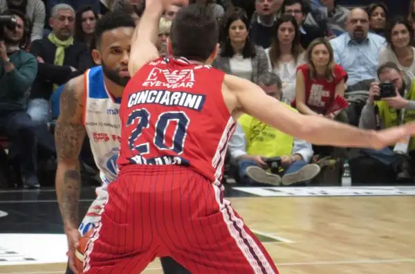 L'Olimpia, trascinata da Gentile e Batista, si aggiudica il derby contro i brianzoli, privi di Fesenko.