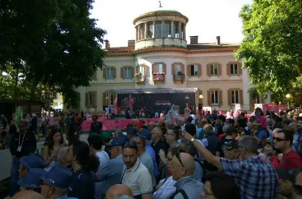 Il palco firme nel Parco della Villa Casati di Muggiò.