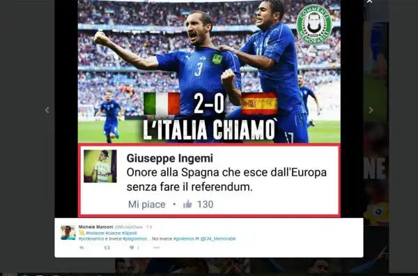 Tifosi scatenati su Twitter dopo la vittoria sugli iberici.