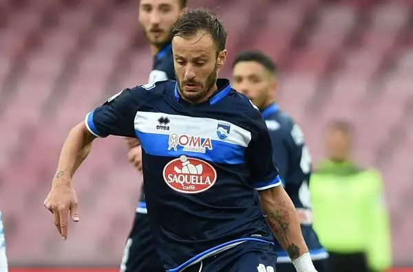 Alberto Gilardino cerca gol a Pescara dopo la negativa esperienza di Empoli. 