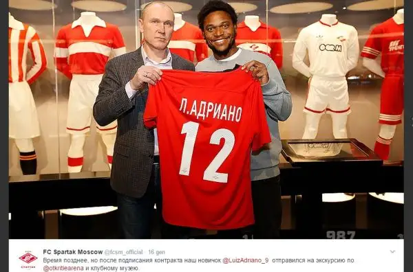 Luiz Adriano in cerca di riscatto allo Spartak Mosca dopo la sfortunata esperienza al Milan.