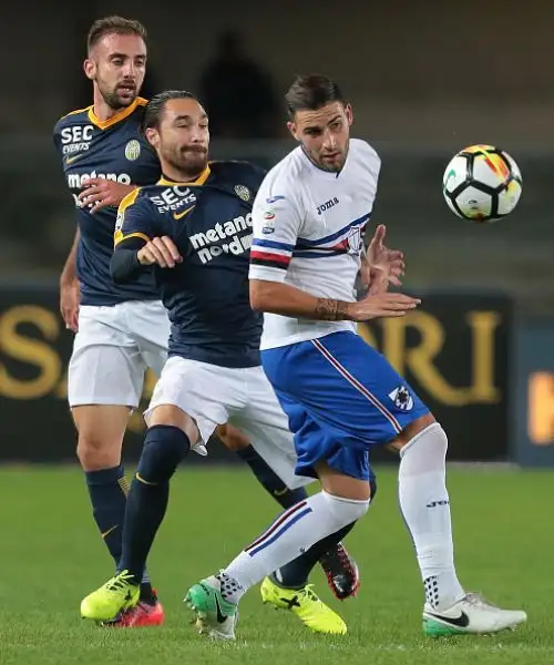 Partita senza gol a Verona ma non senza emozioni con Caracciolo che nel finale sulla linea salva i gialloblu dopo un palo clamoroso con Nicolas battuto.