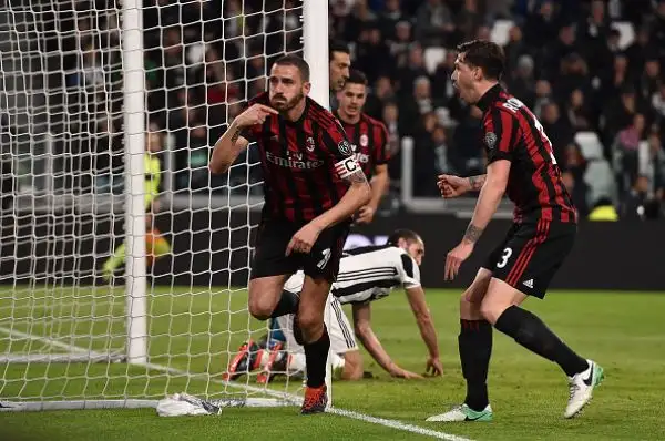 I bianconeri non brillano ma si portano avanti con Dybala. Poi il pari del grande ex Bonucci ma nella rpipèresa dopo la traversa di Calhanoglu la Juve la chiude con Cuadrado e Khedira.