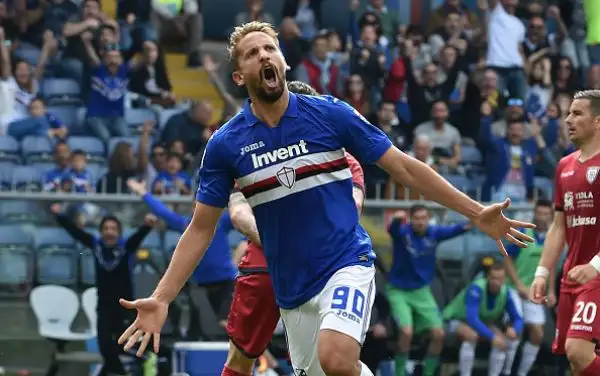 La squadra di Giampaolo in gol con Quagliarella, Kownacki, Praet e Ramirez. Di Pavoletti il gol della bandiera per gli ospiti.