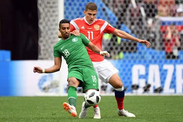 La Russia travolge l'Arabia Saudita per 5-0, frutto delle reti di Gazinski, Cheryshev (doppietta), Dzyuba e Golovin. Prova convincente per l'obiettivo della Juve.