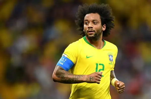 Marcelo con la fascia nella gara contro la Svizzera nella prima giornata del Mondiale.