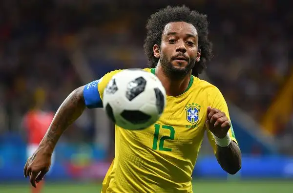 Marcelo con la fascia nella gara contro la Svizzera nella prima giornata del Mondiale.