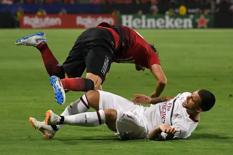 Il Milan disputa una buona gara, a Los Angeles, contro il Manchester United