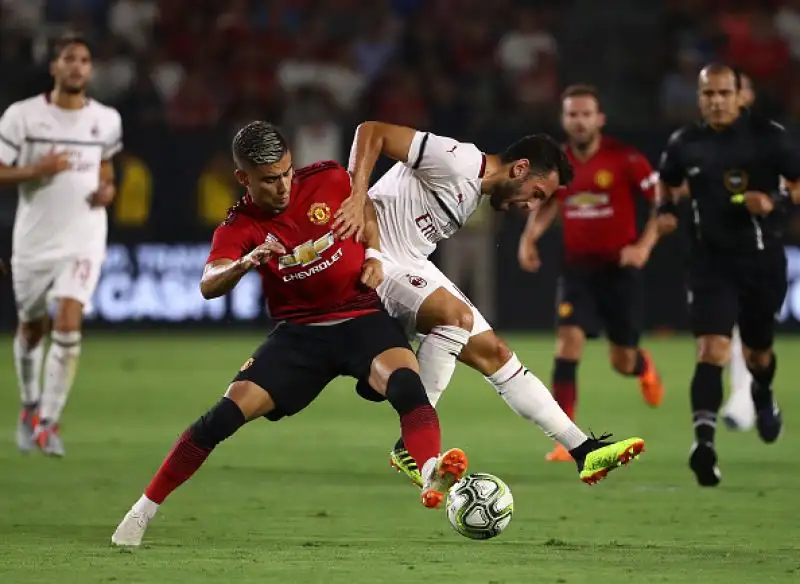 Il Milan disputa una buona gara, a Los Angeles, contro il Manchester United