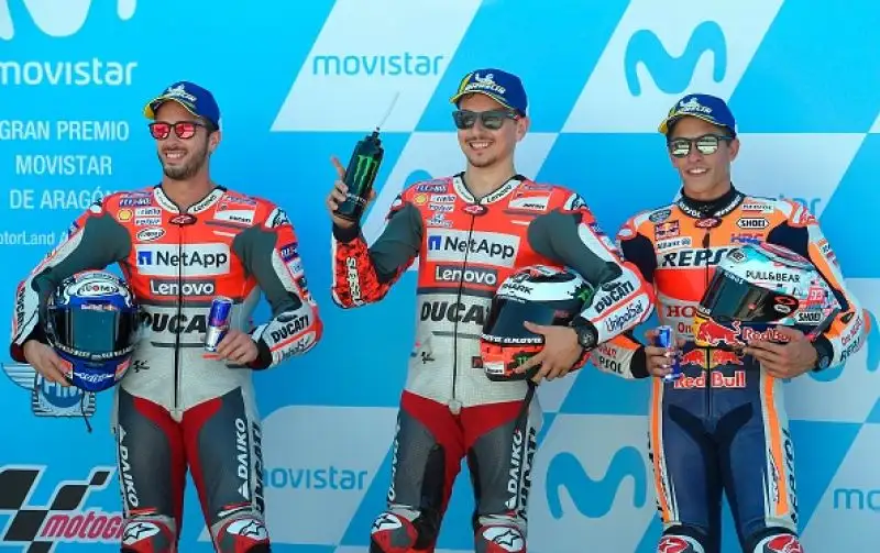 Lorenzo beffa Dovizioso e Marquez nelle prove del GP di Aragon, il Dottore, diciottesimo, mai così male dal 2006.