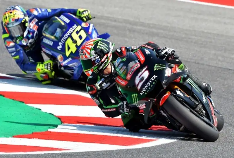 Alle spalle delle due Ducati la Yamaha di Vinales, poi Dovizioso e Marquez, settimo Valentino Rossi.
