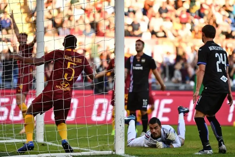 Per la squadra di Di Francesco in gol Juan Jesus, Schick e due volte El Shaarawy, di Defrel la rete degli ospiti.
