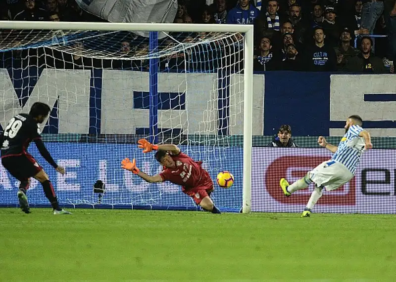 I ferraresi scappano sul 2-0 con le reti di Petagna e Antenucci, i sardi pareggiano in tre minuti con Petagna e Ionita.