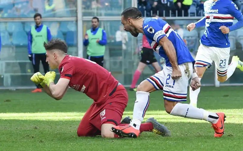 Un rigore del solito Quagliarella, concesso per un fallo su Gabbiadini, ha regalato tre punti alla squadra di Giampaolo.