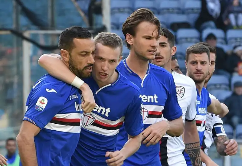Un rigore del solito Quagliarella, concesso per un fallo su Gabbiadini, ha regalato tre punti alla squadra di Giampaolo.