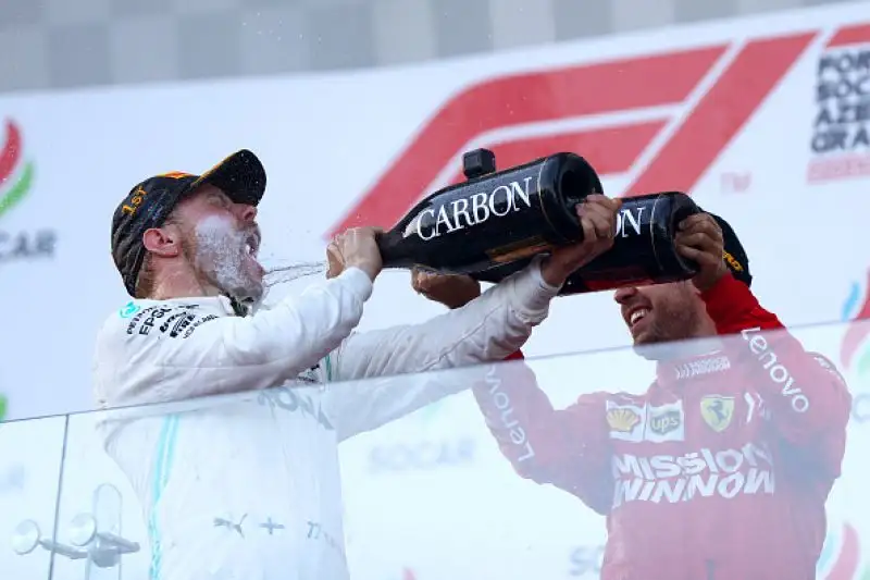 In Azerbaijan trionfa Bottas davanti a Hamilton e alla Ferrari di Vettel, quinto l'altro ferrarista Leclelrc alle spalle di Verstappen.