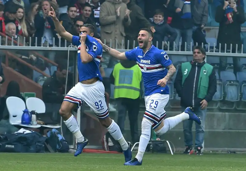 Il derby della lanterna si tinge di blucerchiato grazie ai gol di Defrel e Quagliarella.